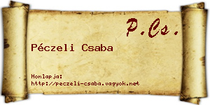 Péczeli Csaba névjegykártya
