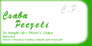 csaba peczeli business card